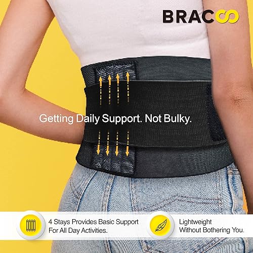 Miniatura 2 de Bracoo Soporte de espalda ajustable, soporte para aliviar el dolor de espalda para hombres y mujeres, ideal para dolor de espalda baja, ciática,