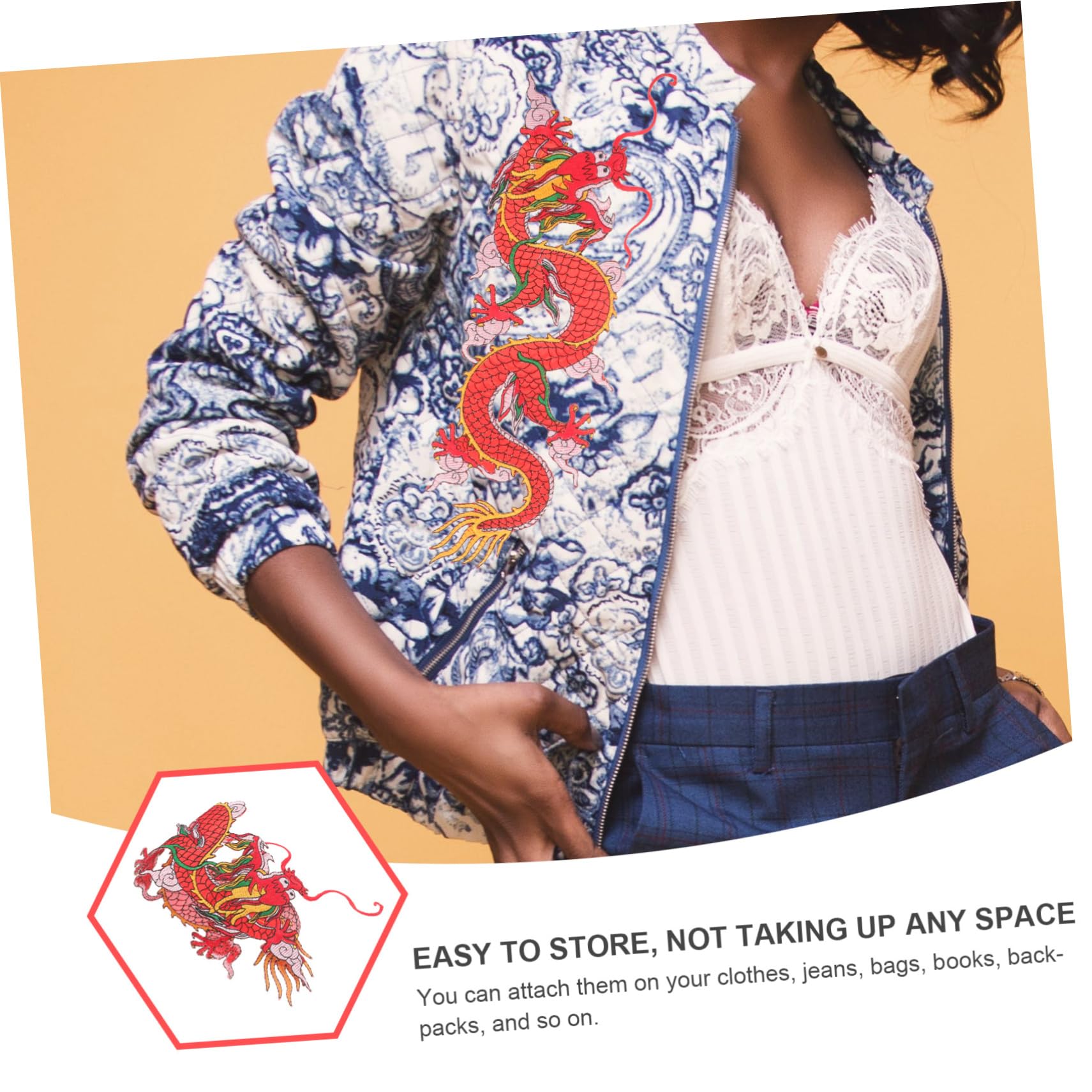 NUOBESTY 8pezzi Toppe Termoadesive Forma Di Drago Patch Decorative Per Abbigliamento e Cappelli Di Riconoscimento Per Attività Diy Per Riparazioni e Decorazioni Di Jeans Shirt
