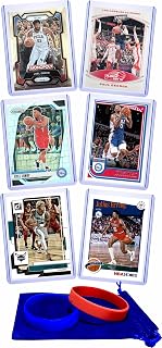 Philadelphia 76ers Cards: Joel Embiid, Tyrese Maxey, Paul George, Kyle Lowry, Kelly Oubre Jr., Julius Erving ASSORTED Basketball Stars and GOATs Trading Card and Wristbands Gift Pack