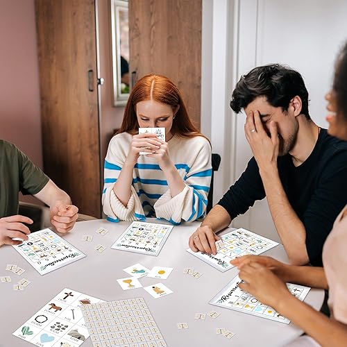 Miniatura 4 de HUQIL Juegos de fiesta de bingo bíblico cristiano con 24 jugadores, actividades religiosas de bingo bíblico para vacaciones familiares, escuela