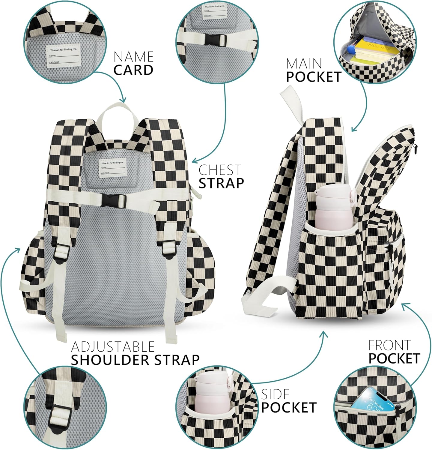 Corduroy Toddler Backpack for Boys 2-5: Preschool Backpack for Boys Girls - Cute Kids Backpack for Boys 13.5" H Fit Folder - Image 5