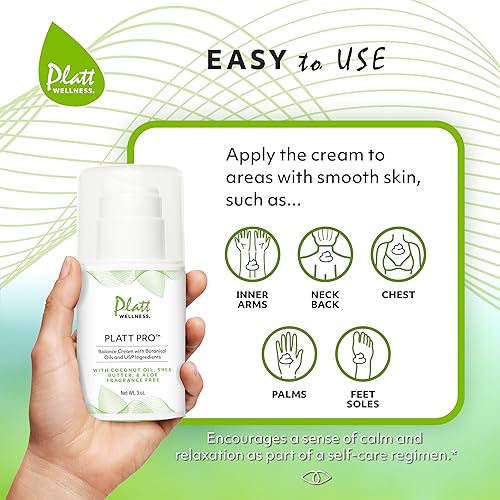 Miniatura 3 de Platt Pro Balance Cream con aceites botánicos e ingredientes USP - 5% de progesterona, sin fragancia, sin OMG, 3 onzas