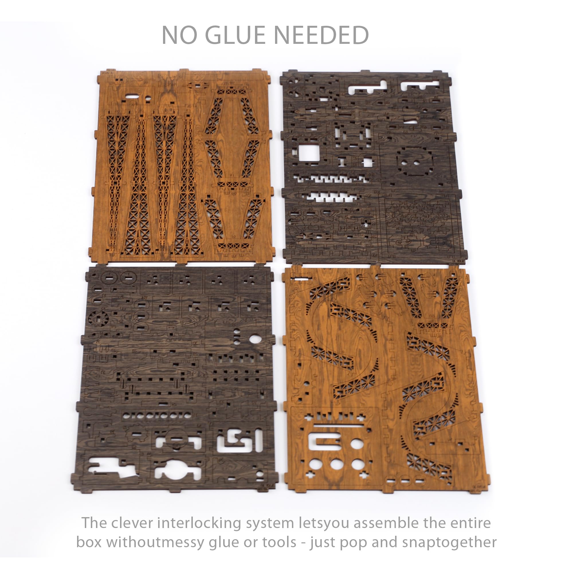 WOODEN.CITY Drewniane pudełko na puzzle, Wieża Eiffla, drewniane puzzle 3D, dla dorosłych, pokój ewakuacyjny, drewniane pudełko na sztuczki, 180 sztuk, wyprodukowano w UE