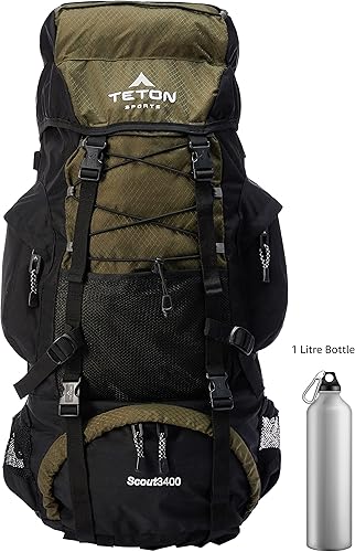 Vista 23 de TETON Sports Scout - Marco interno de alto rendimiento para mochileros, senderismo, camping, verde perenne, 45 L (2746,07 pulgadas cubicas)