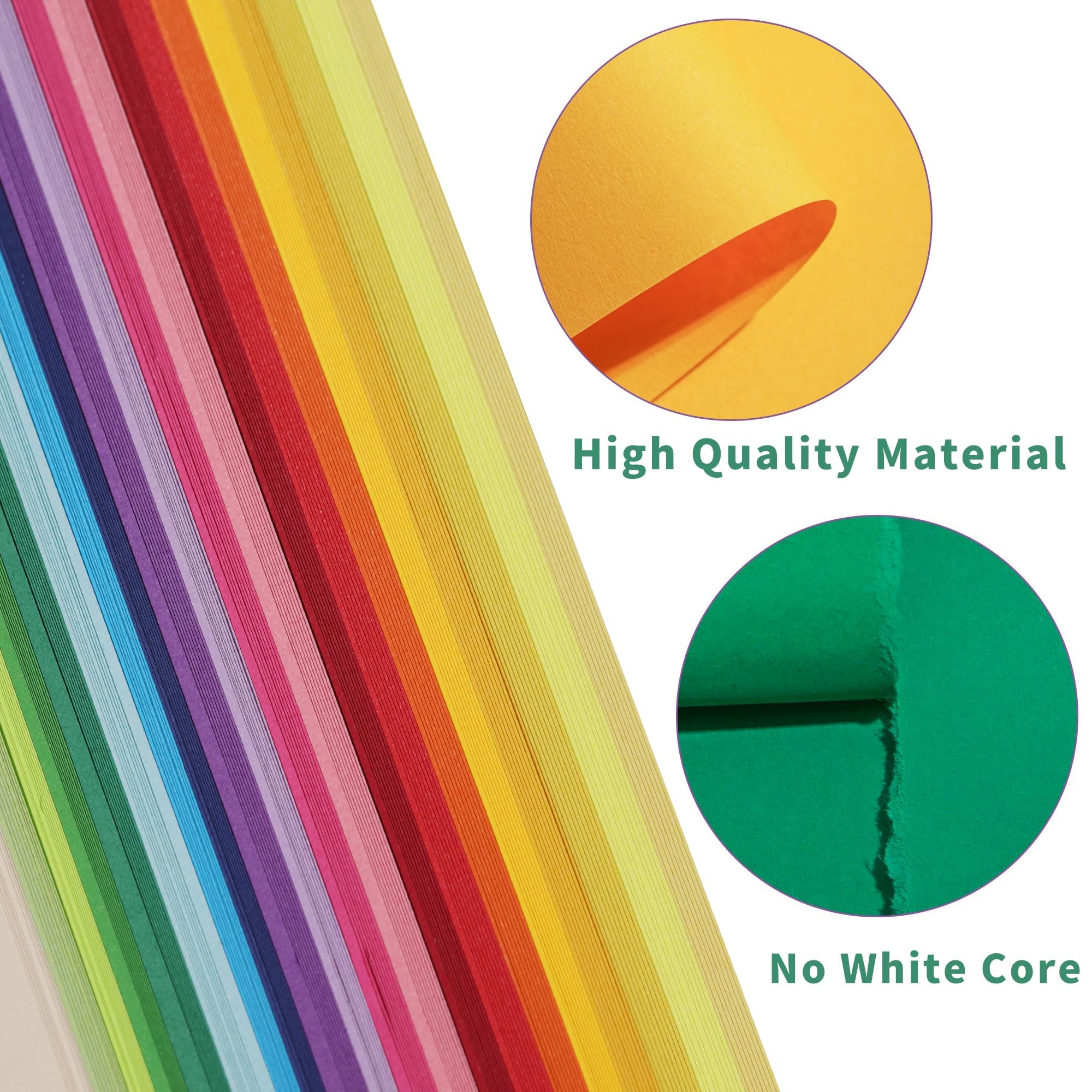 Papier Origami A4 20 Couleurs Vives 70g/m² Double Face Pliable 200 Feuilles