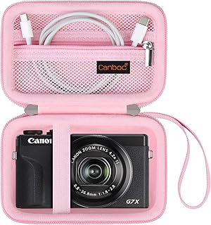Canboc Hard Travel Case for Canon PowerShot G7X Mark II/III / G5 X Mark II Digital Camera, Mesh Bag fit Battery, Charger, ...