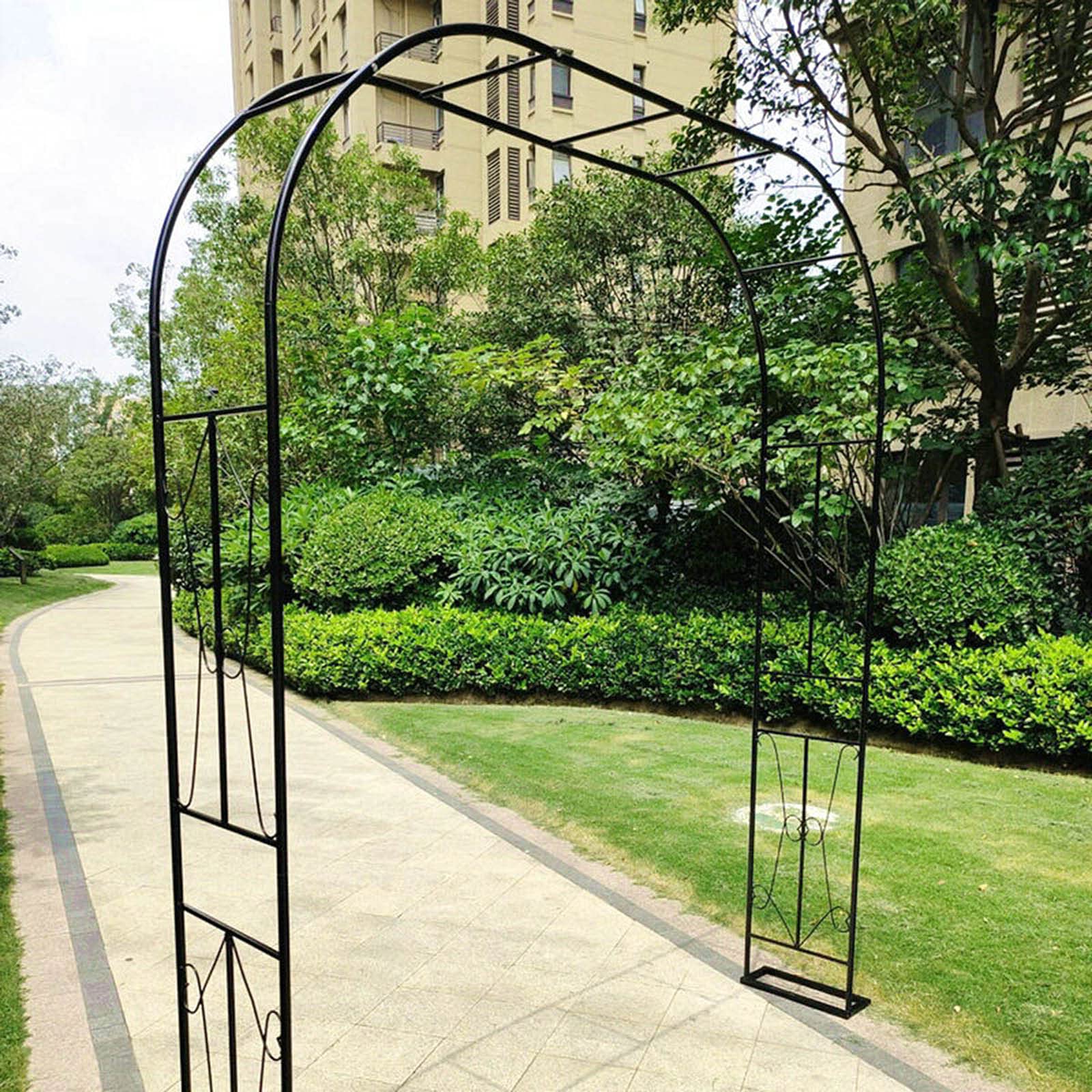 Arche De Jardin Métal Noir 100x220x40 Cm - Idéale Pour Rosiers, Plantes Grimpantes Et Décoration événement