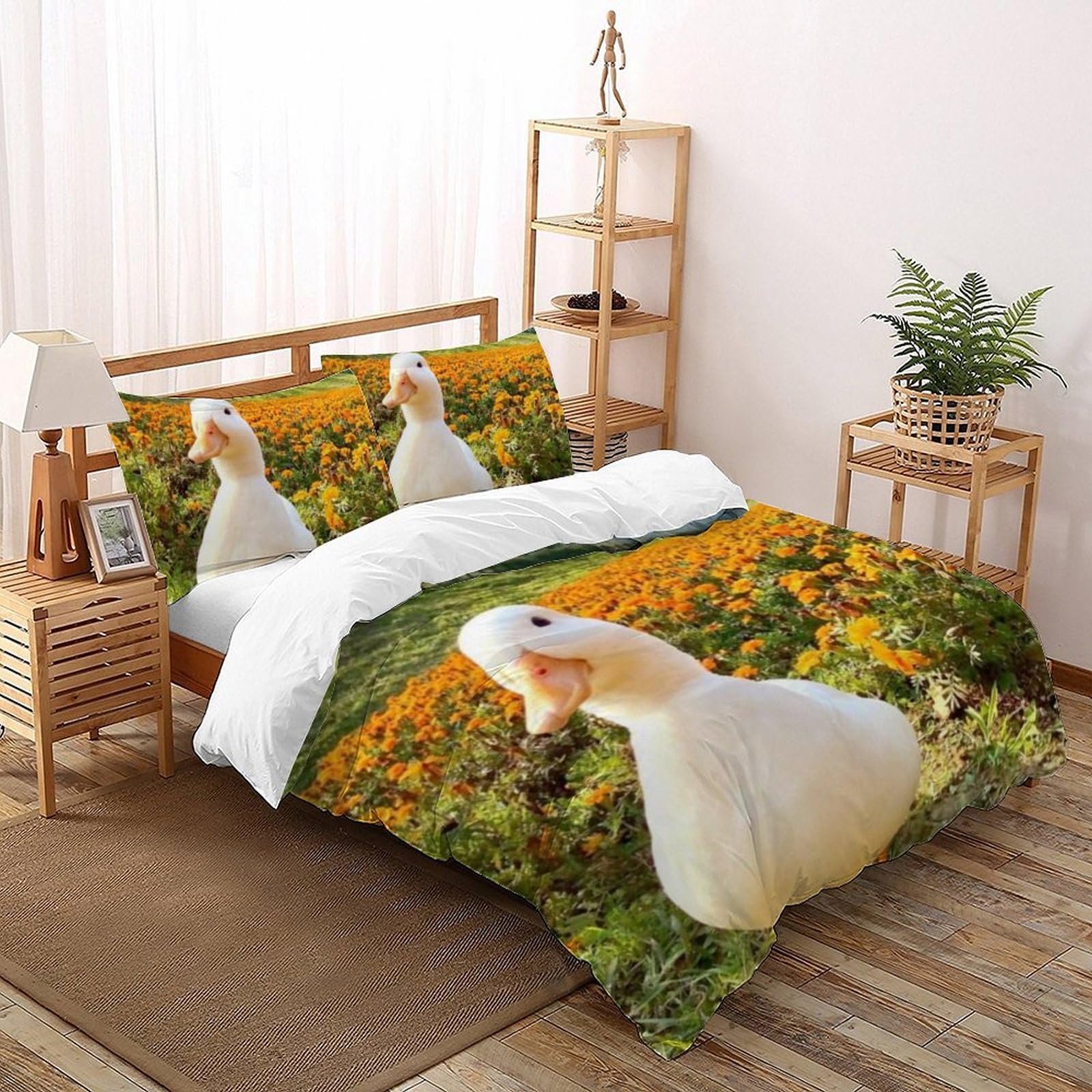 Housse de couette double microfibre micro-aérée à fermeture éclair motifs animaux 3D