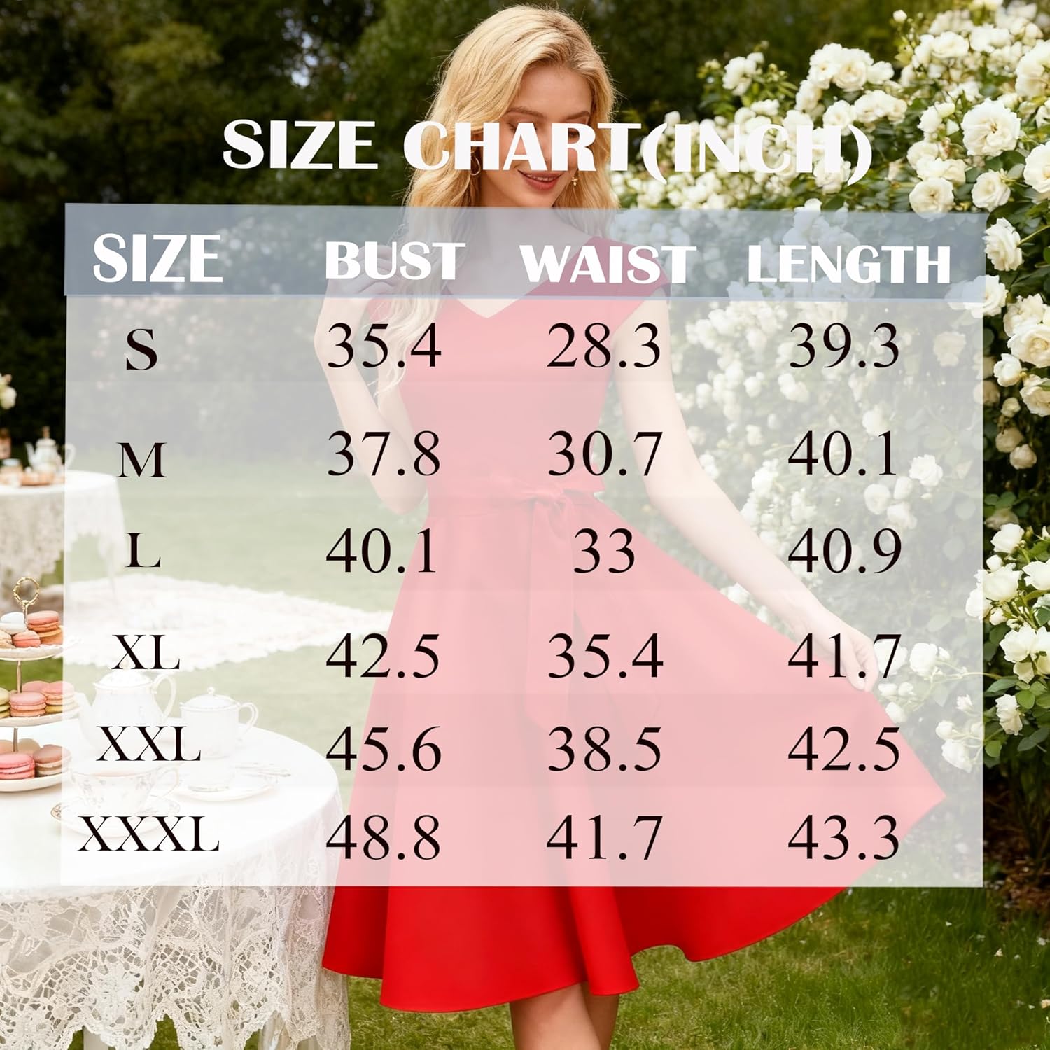 OBBUE Women's Vintage Cocktail Dresses V Neck 1950s Dresses Homecoming Party Short Sleeves Dress with Pockets - Image 6