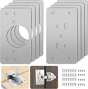 Piastre Riparazione Cerniere 8Pcs - Per Porte Armadi E Cucina, Con Viti - Foto 4
