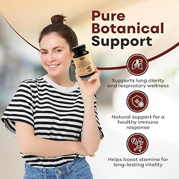 Tiger Milk Mushroom Supplement (Lignosus Rhinocerus), Natural Respiratory Health Supplement & Immune Strength Vegan, Non-GMO 60 Capsules