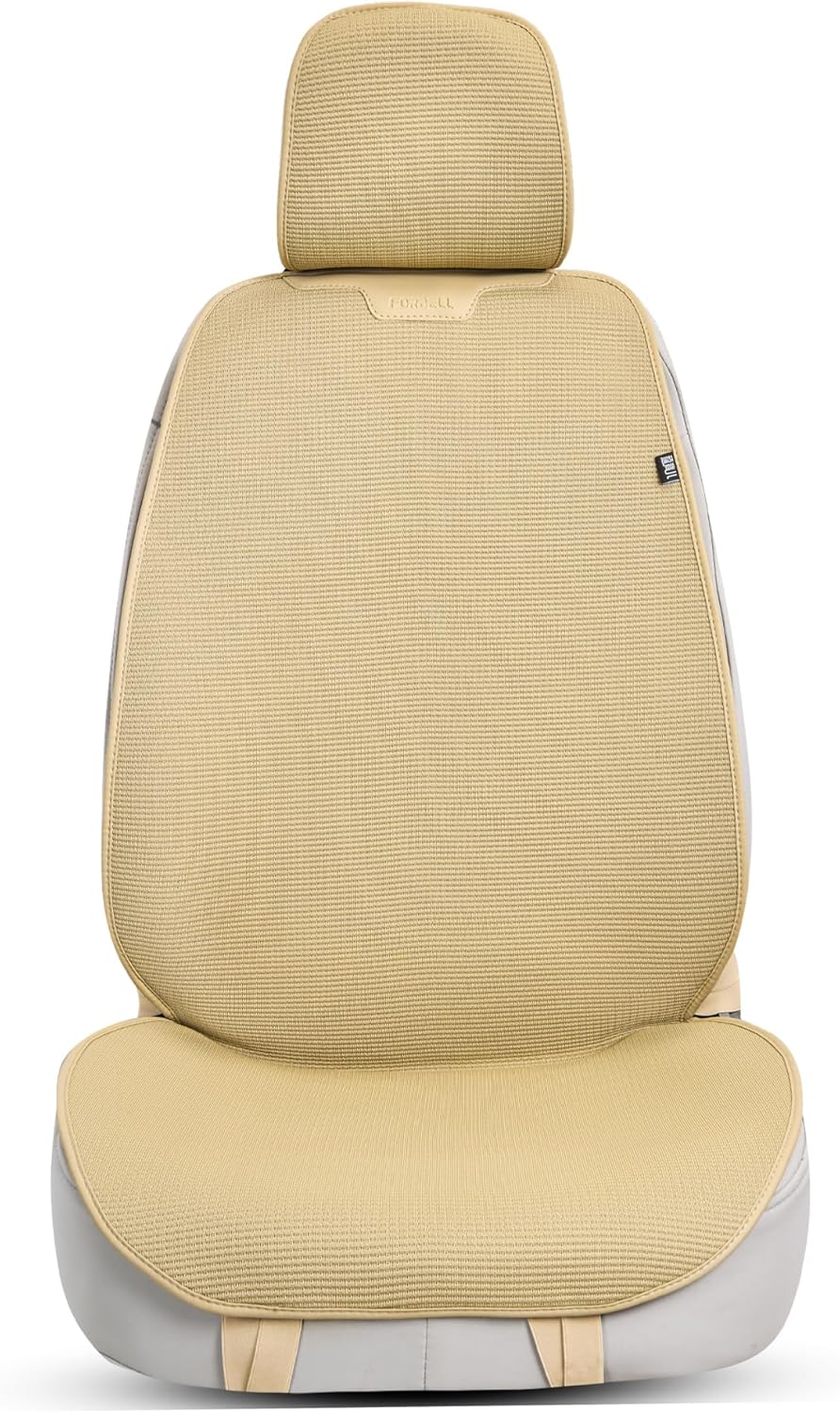 Car Seat Cover Ultra-Thin Ice Silk Woven Fabric, 3D Elastic Fiber Structure with Silicone Non-Slip Base Fabric, (Beige 1)