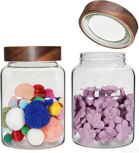 Miniatura 15 de Tarro de vidrio con tapa superior de rosca, tarros de vidrio de borosilicato de 37 onzas, recipientes de condimentos para cocina, recipientes