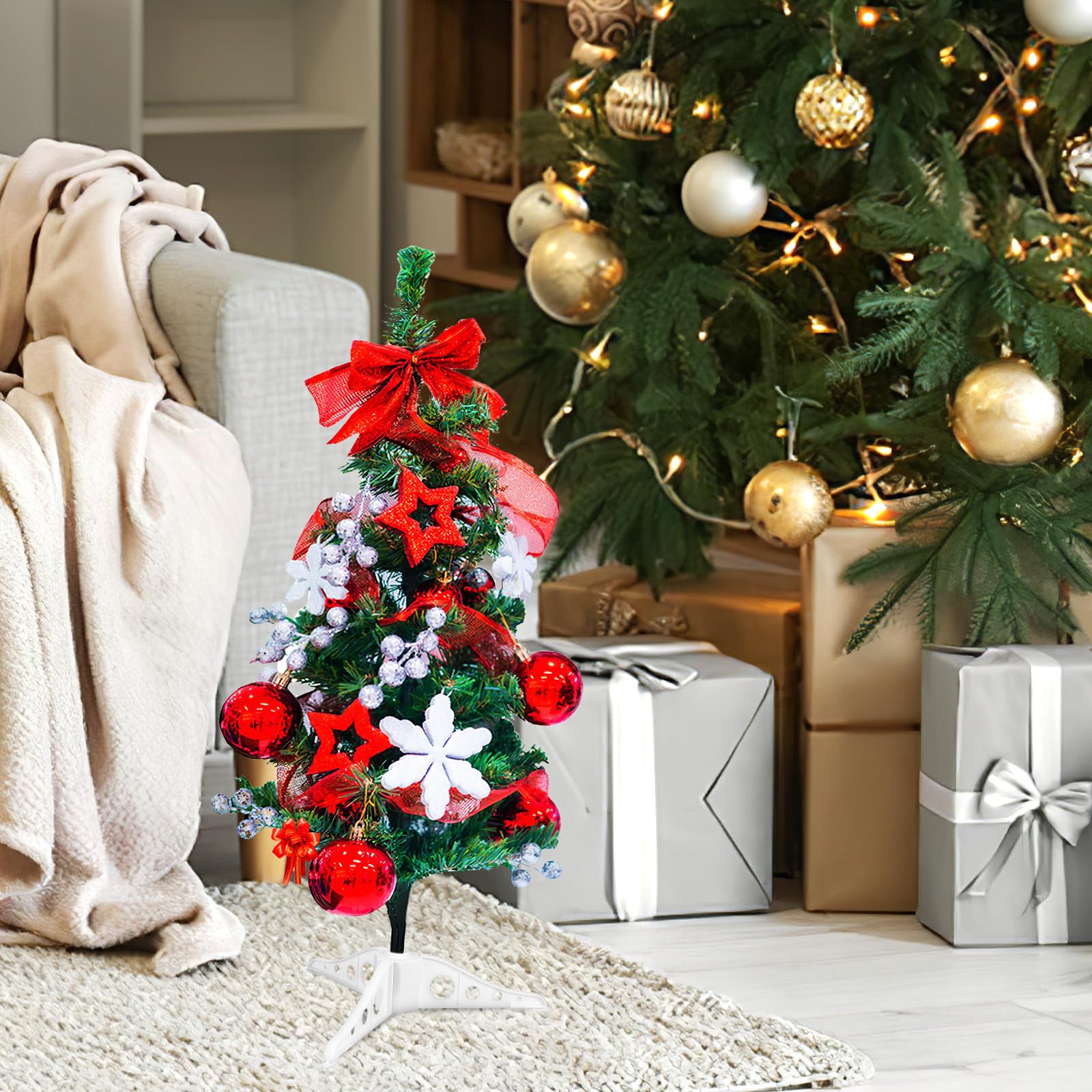 Homoyoyo Christmas Tree Stand,Folding Christmas Tree Base Plastic Replacement Legs for DIY Xmas Accessory Home Party Decoration - Image 2