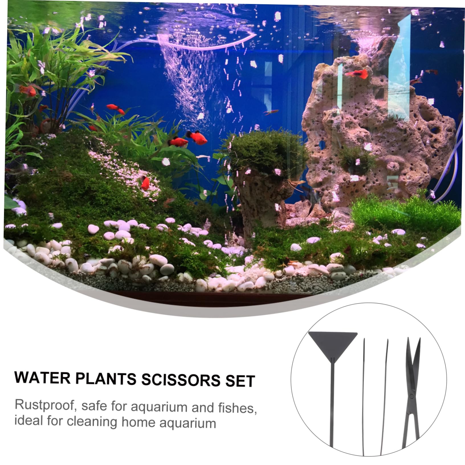 BESPORTBLE Fish Tank Gravel Cleaning Kit Tool Set Scissors Tweezers and Spatula for Plant Care
