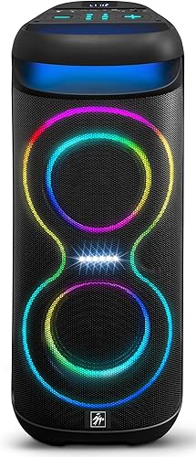 Fisher Sistema estéreo de altavoz PA Bluetooth - DJ inalámbrico portátil para karaoke, doble 6.5 pulgadas de potencia máxima de 80 W, sonido HD