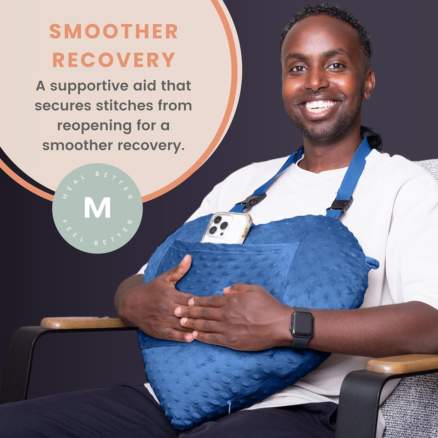 MOYOAMA Open Heart Surgery Pillow for Heart Surgery Recovery Gifts - After Bypass Surgery Must Haves, Gifts for Chest Surgery Recovery, Seatbelt Pillows for Post-Surgery, Shock Absorbing Chest Pillow