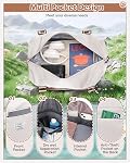 Sac à bandoulière de voyage, Sac à dos de gymnastique pour les femmes, Sac de bagages pour avions, Sac d'épaule de nuit léger pour le week-endA02-beige brun