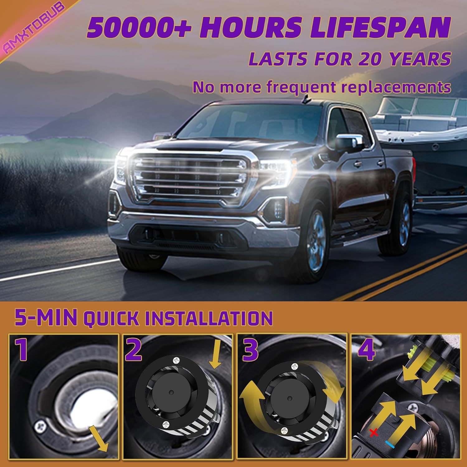 For 2007 2008 2009 2010 2011 2012 2013 2014 Chevy Tahoe Light Bulbs, 9005 High Beam H11 Low Beam H16 Fog Light License Plate Lights Combo, 8-PCS