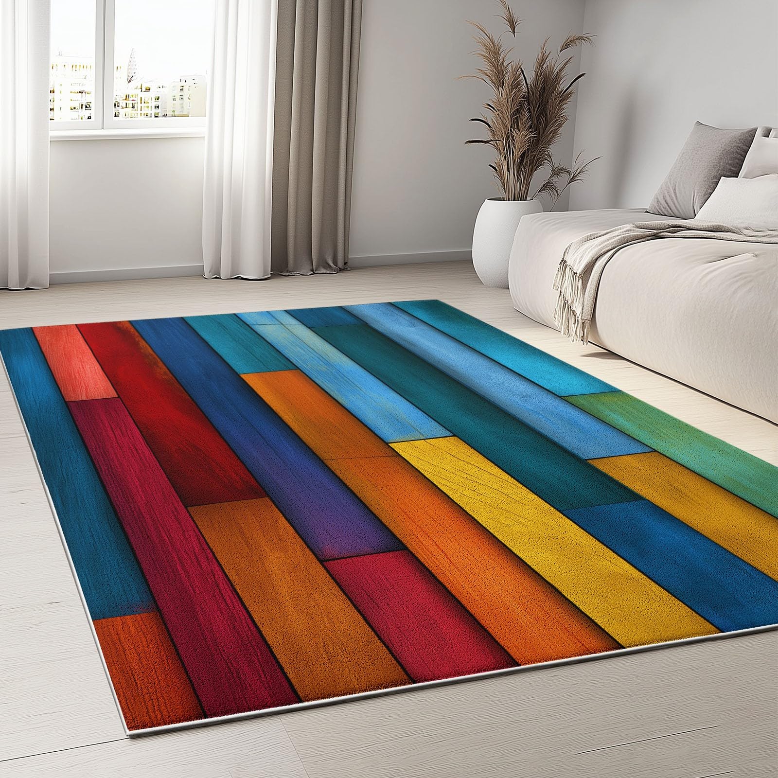 Tapis décoratif 160 x 230 cm art abstrait haut de gamme