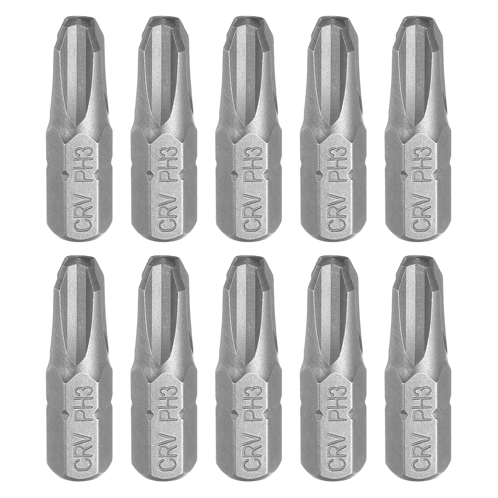 HARFINGTON 10pcs Phillips Screwdriver Bits 1/4" Hex Shank PH3 Head 1" Length CR-V Steel Cross-head Drill Bits for Repair Work Electric Screw Driver
