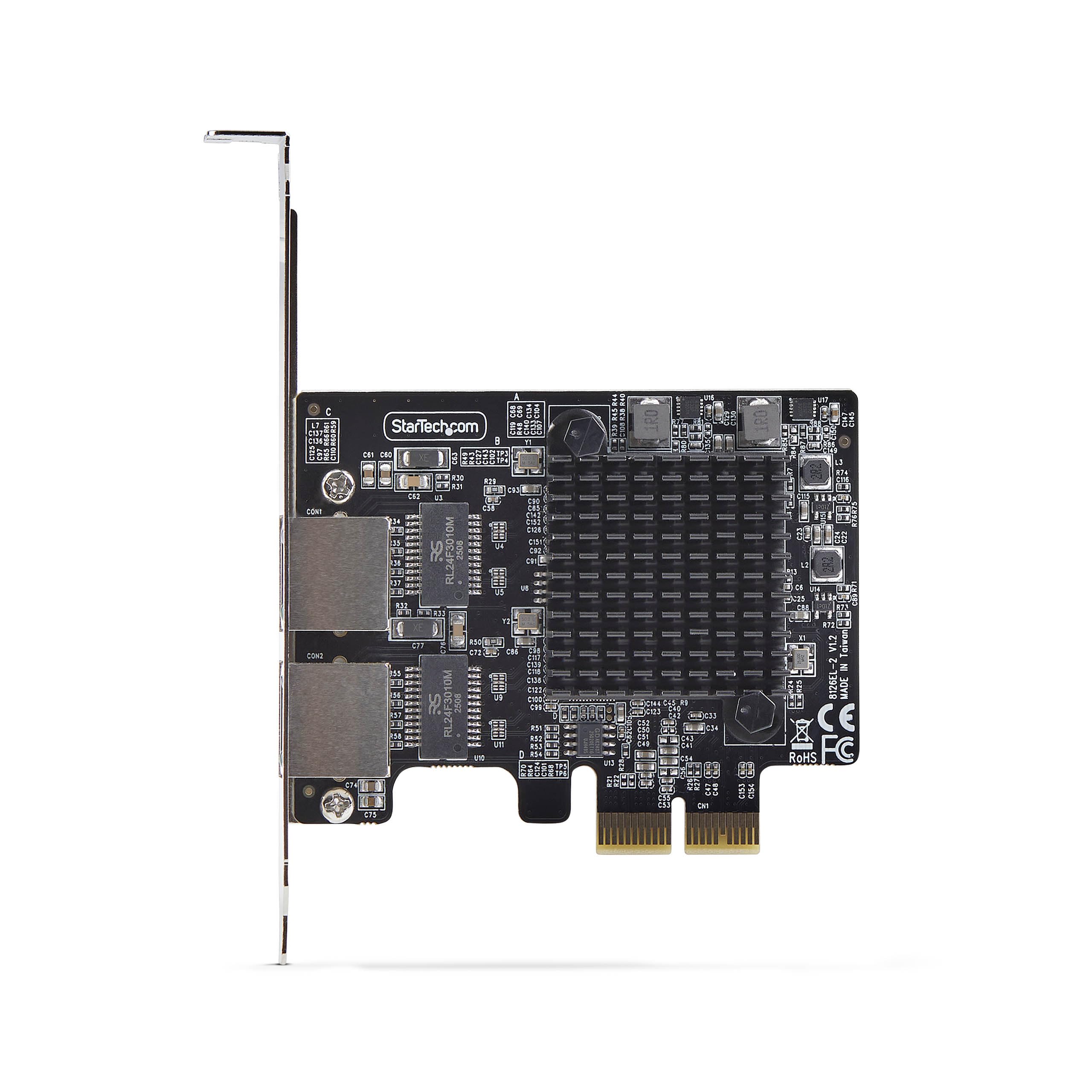 StarTech Carte Réseau PCIe Gigabit 5G, 2 Ports (PR25GR-NETWORK-CARD) | Realtek RTL8126, 5G/2, 5G/1G/100M/10M, Carte LAN PCI Express, Windows/Linux