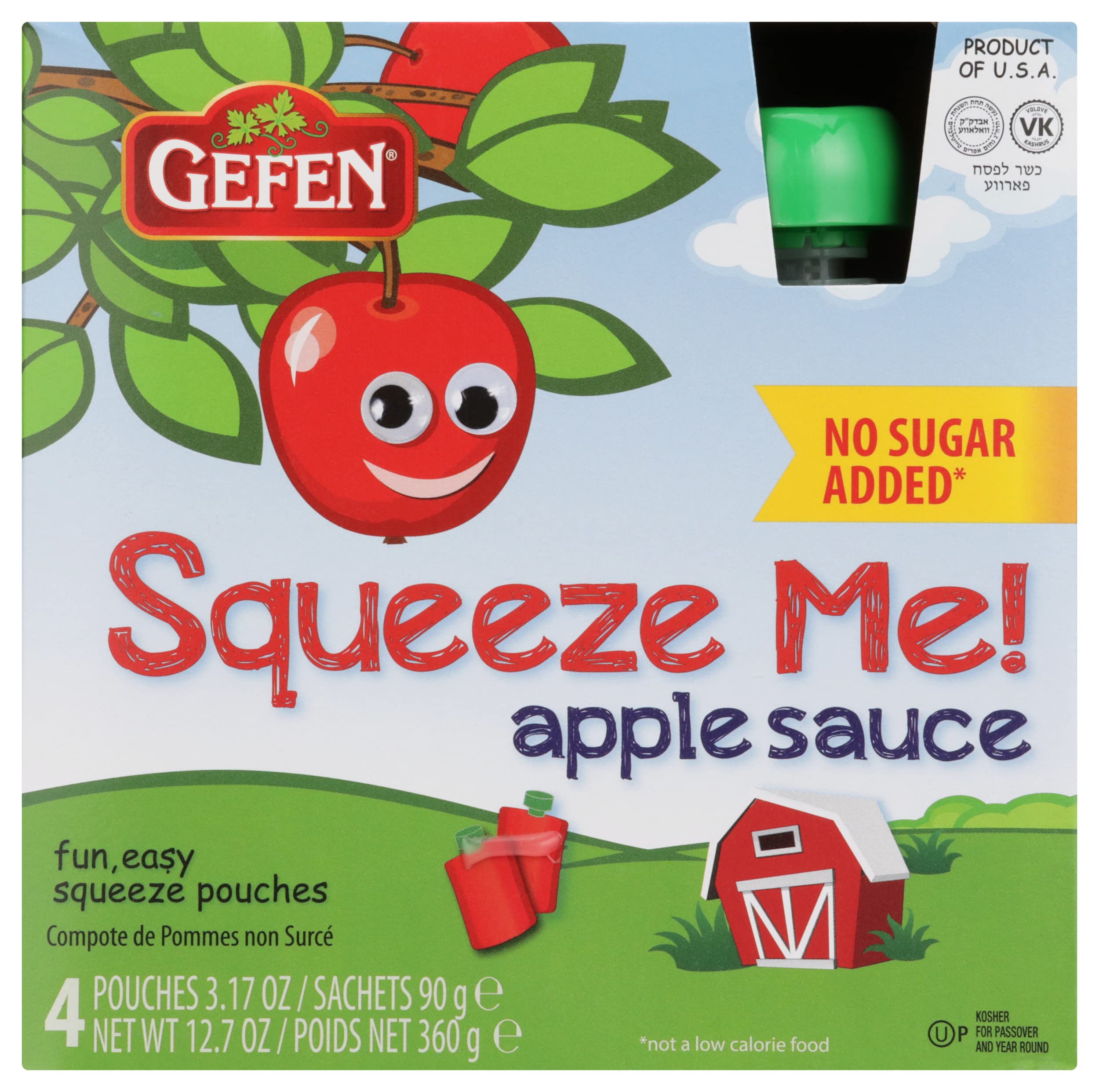 GEFEN APPLESAUCE POUCH UNSWTND 4PK