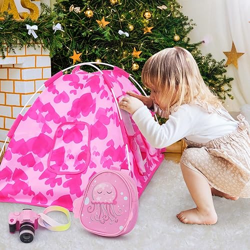 Miniatura 8 de Ecore Fun Juego de 6 tiendas de campaña para muñecas de 18 pulgadas y accesorios que incluyen tienda de campaña para muñecas de 18 pulgadas, mochila