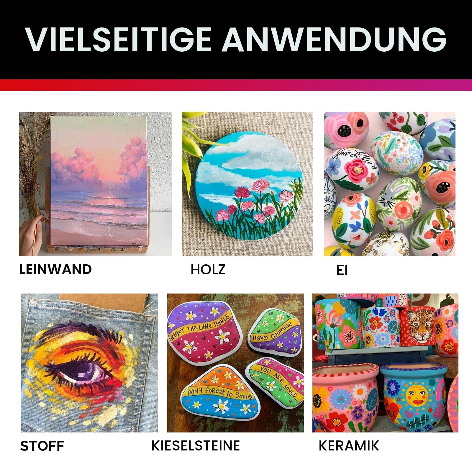 ABEIER Acrylfarben Set, 56 Acryl Farben in Flaschen (je 60ml), Hochwertige, Ungiftig, Wasserfest, Art Acrylfarben für Anfänger, Erwachsene, Kinder auf Leinwand, Felsen, Holz, Keramik, Stoff