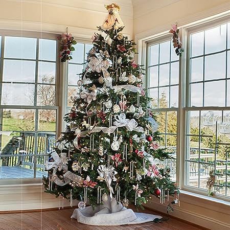 Amazon Co Jp Ongolia クリスマスツリー 北欧 おしゃれ 210cm 240cm 300cm400cm杉の木パッケージ白シミュレーション降雪 植毛木家庭用 240cm おもちゃ