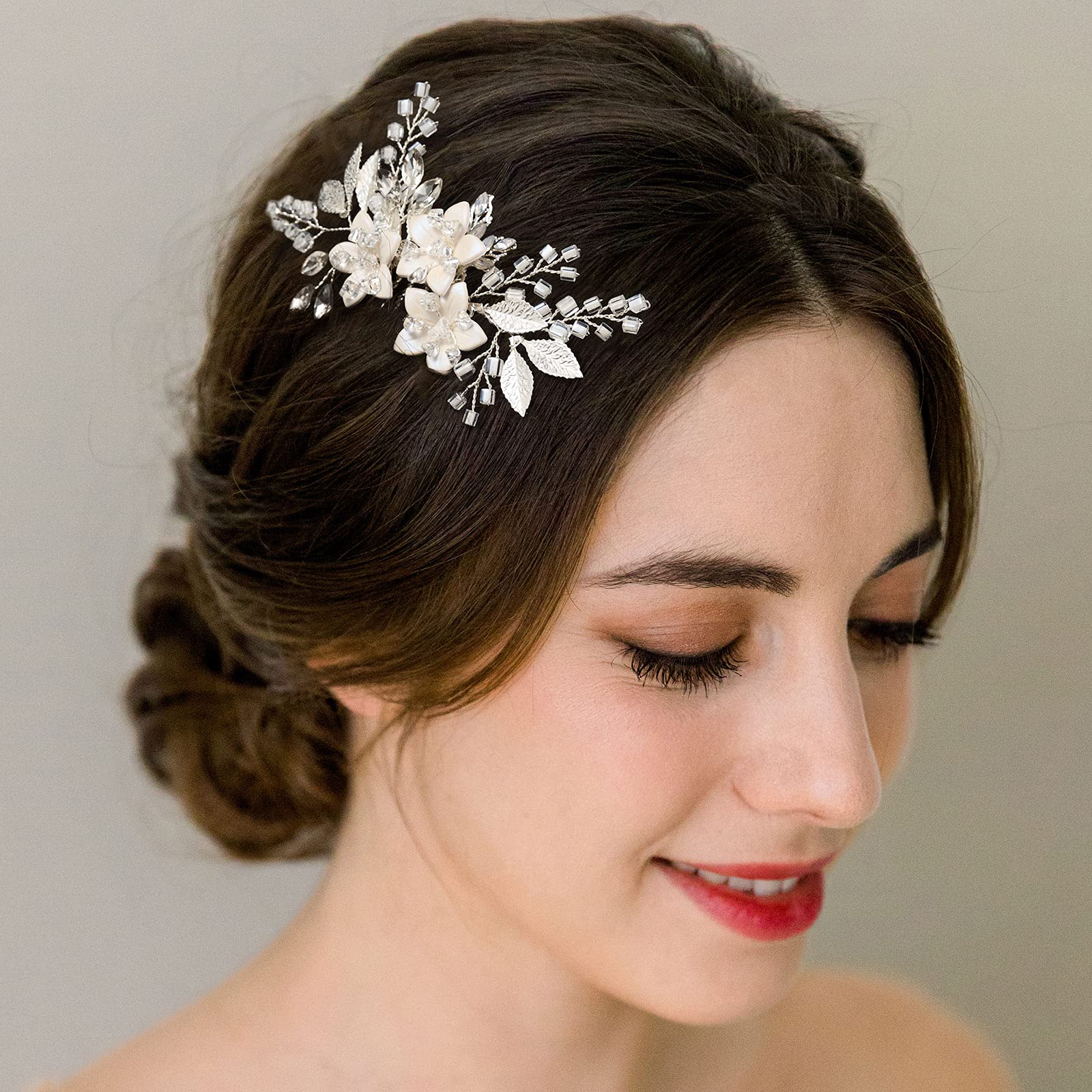 Amazon.com : SWEETV Wedding Hair Comb Clip Bridal Crystal 