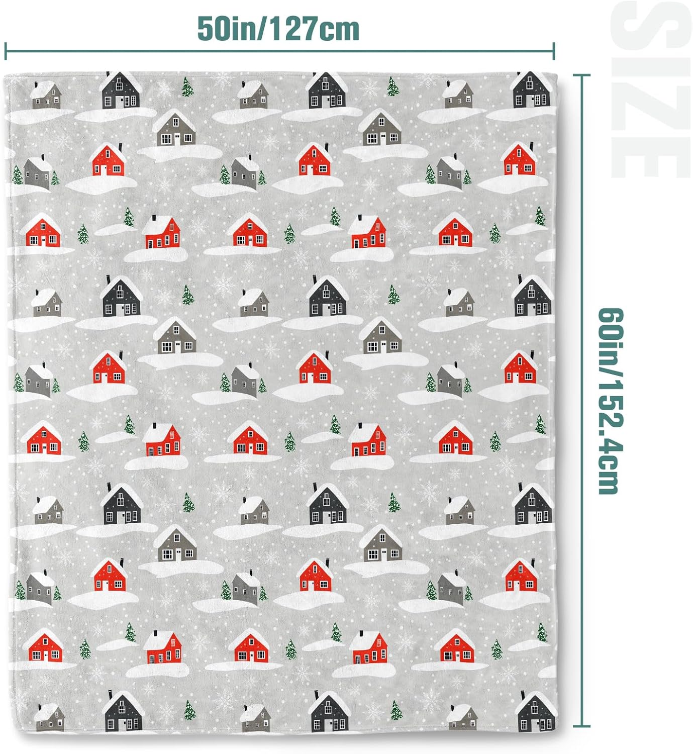 Jekeno Christmas Flannel Throw Blanket with Snowflake Pattern Winter Plush Fuzzy Warm Blanket for Couch Bed(50x60 Inch) - Image 3