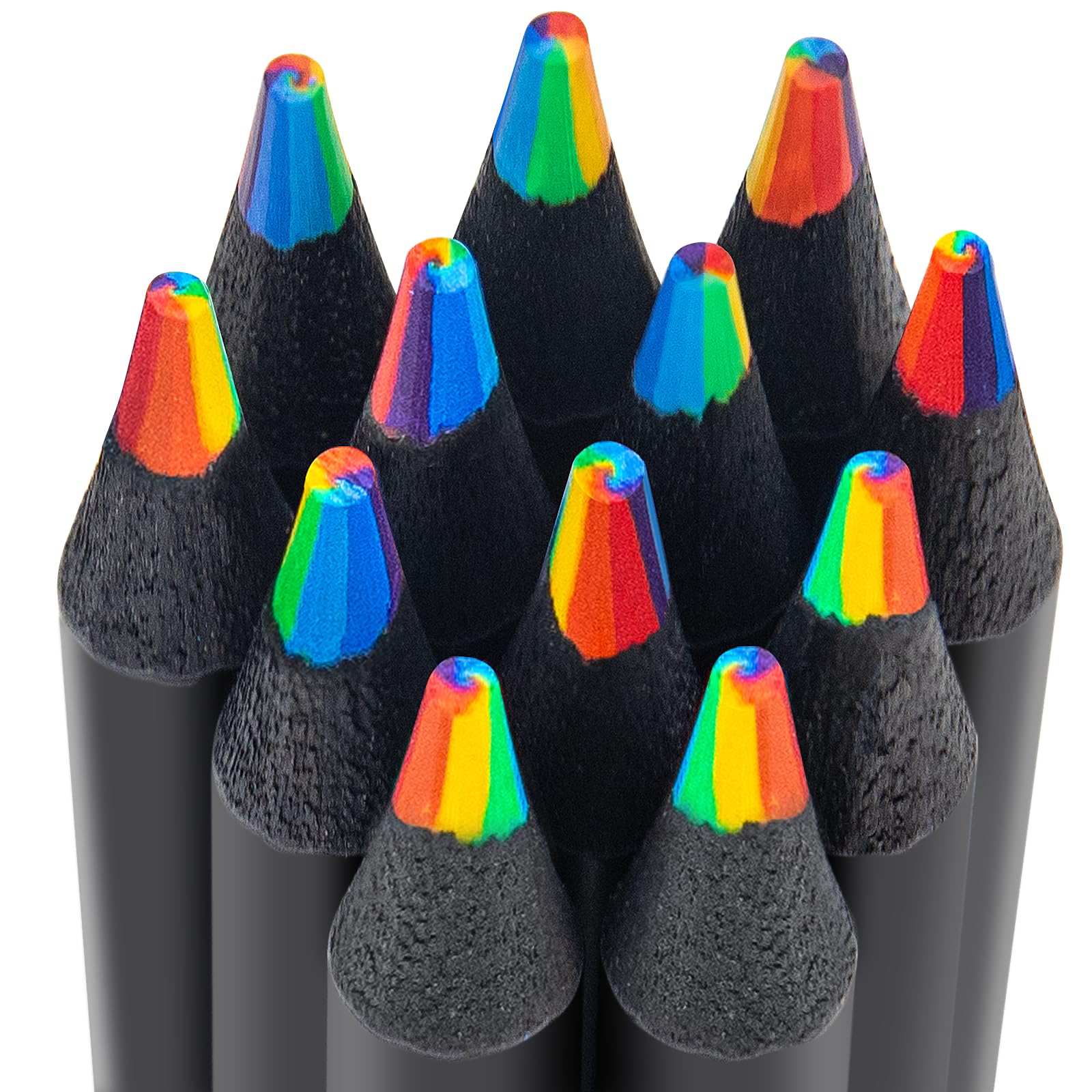 Set 12 Matite Arcobaleno YIPFEN Per Bambini 4-12 Anni | Minna Multicolore Con 7 Tinte Random Per Disegno Creativo | Regalo Compleanno, Pasqua E Natale | Punte Pre-affilate