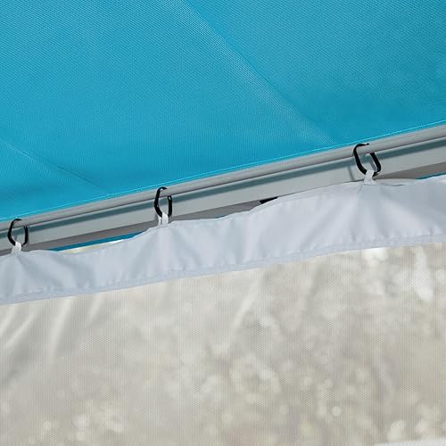 Miniatura 8 de Meetleisure Tiffany - Pérgola para exteriores de 10 x 10 pies, pérgola de metal con techo arqueado con paredes laterales de malla mosquitera blanca