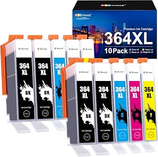 GPC Image Multipack Ink Cartridges Replacement for HP 364XL 364 Compatible with 5510 5520 5522 5524 6510 6520 B8550 C5388 7510 7520 4620 4622 3070A (Black Cyan Magenta Yellow, 10-Pack)