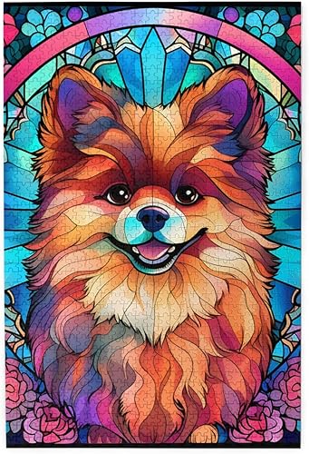Pomeranian Dogs Lovers - Rompecabezas de madera de 1000 piezas de pintura artística para niños y adultos, cumpleaños, día de la madre, día del