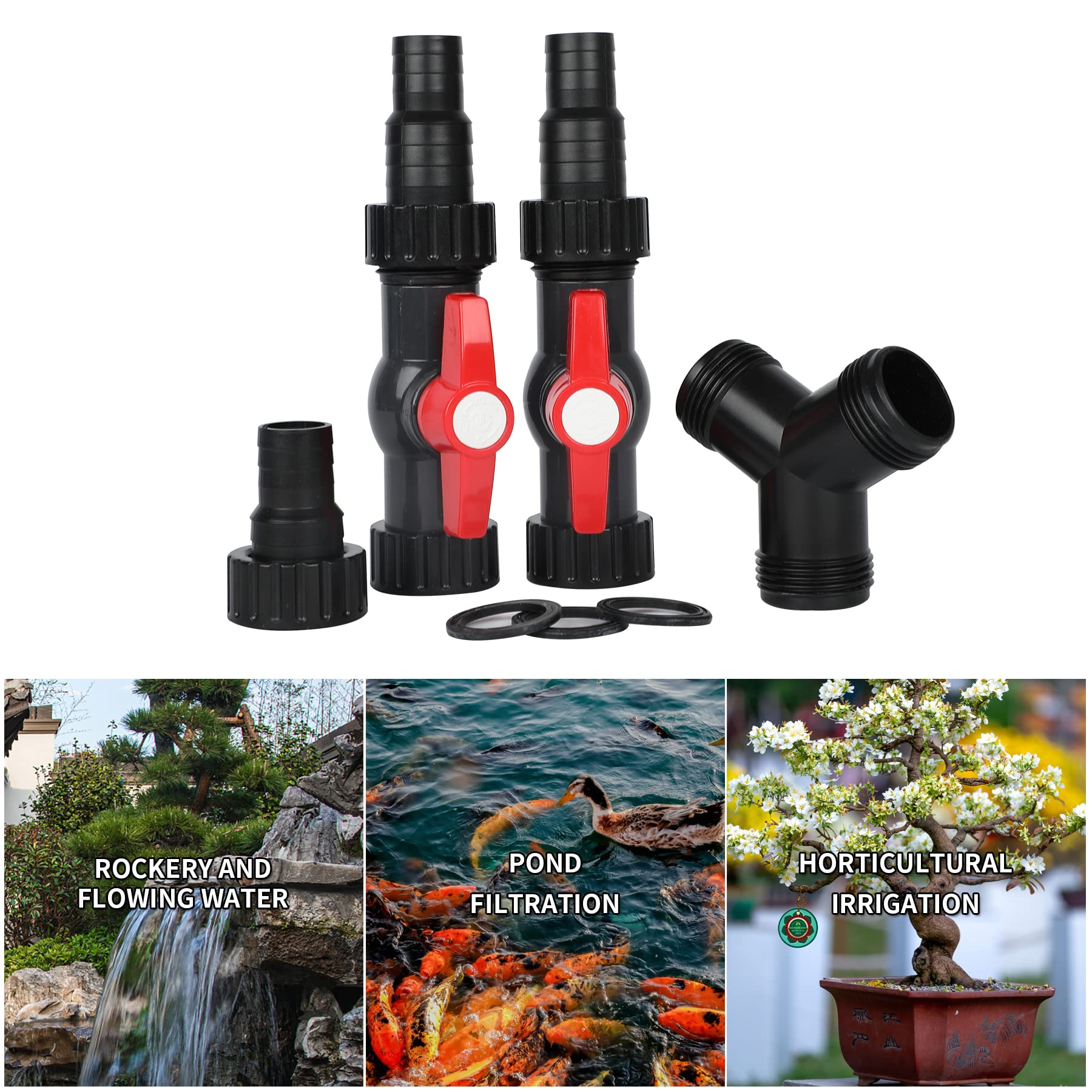 Distributeur D'Eau En Y Everfarel 3 Voies | 2 Robinets - 25/32/38mm Pour Bassins, Irrigation