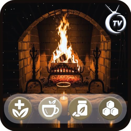 Écran TV haut de gamme avec cheminée et effet sonore de crépitement de feu.