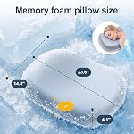 VYLEE Cervical Oreiller de cou pour soulager la douleur, support ergonomique de la mémoire de la mousse de cou avec couverture de refroidissement, oreiller de lit de contour orthopédique pour le dos somnifère, soulage le cou & Tension de l'épaule (bleu)