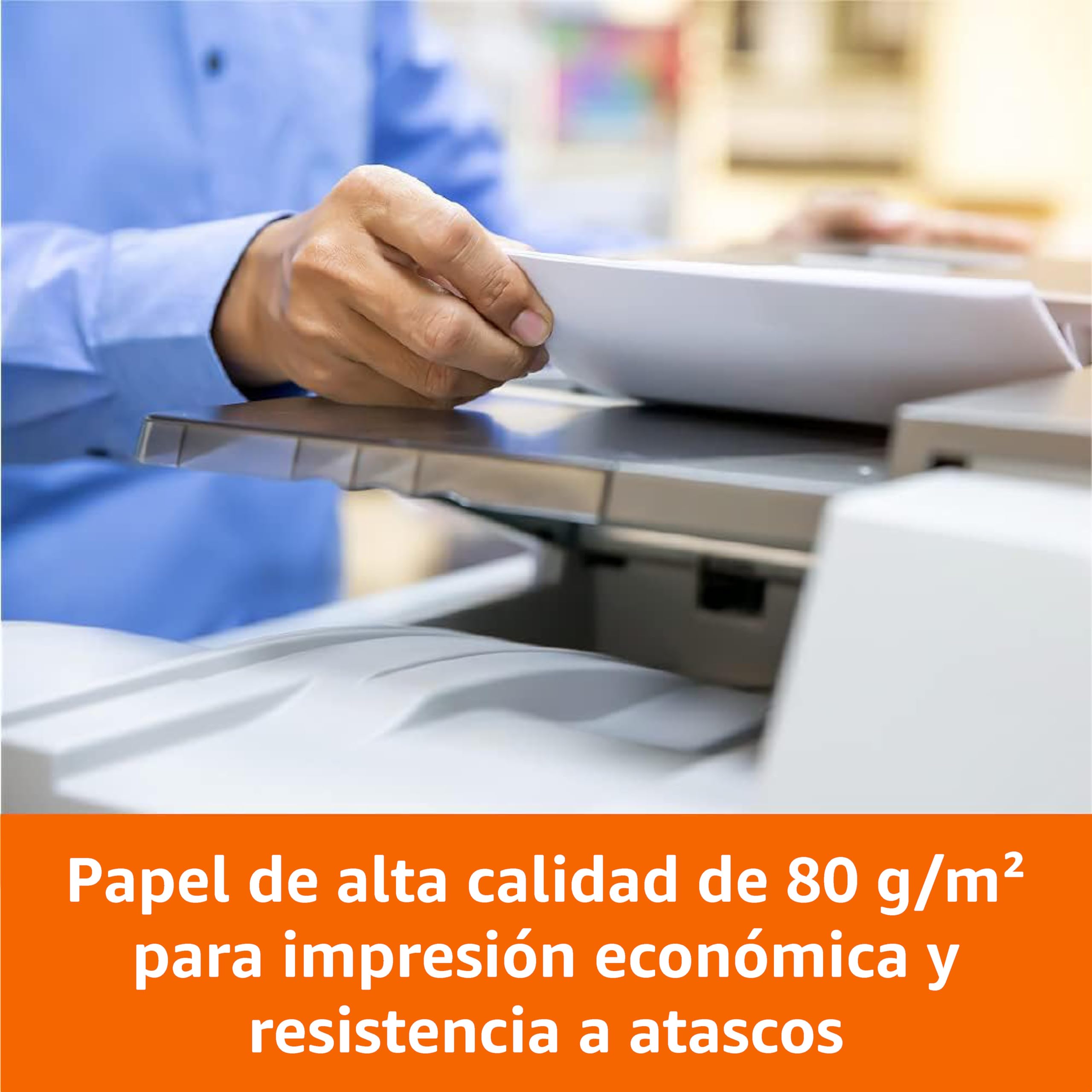 Amazon Basics Papel multiusos para impresora A4 80gsm, 2500 Unidad, 5 Paquetes de 500, Blanco