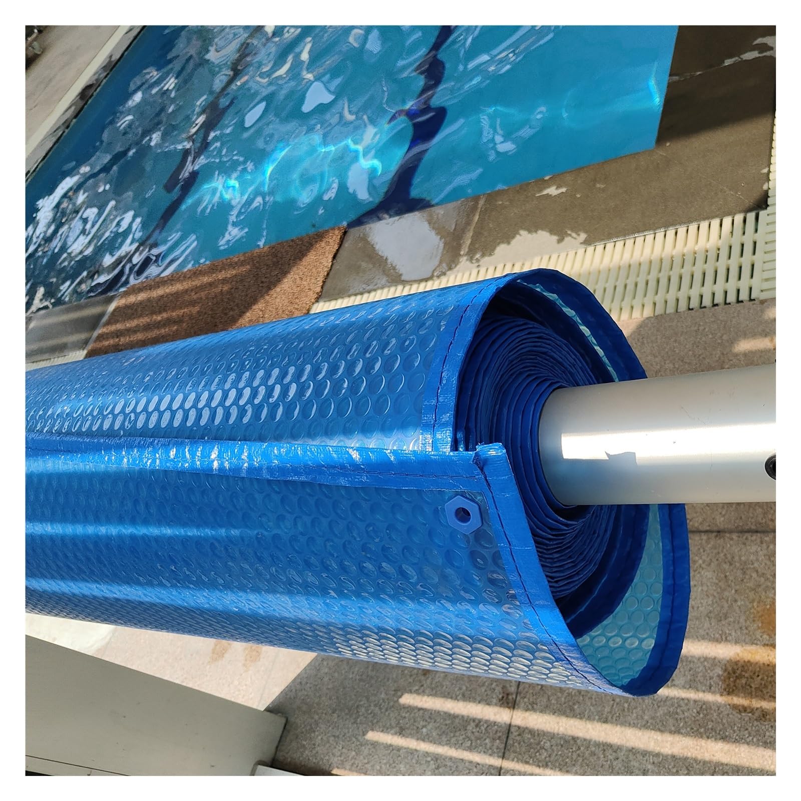 Blue Large Swimming Pool Solar Cover Blanket for Indoor Outdoor Pools/ Hot Tubs, Heavy-Duty Rectangular Solar Pool Heater Pool Protector Films, 6 8 10 12 14 16 18 20ft ( Size : 8x16ft(244x488cm) )