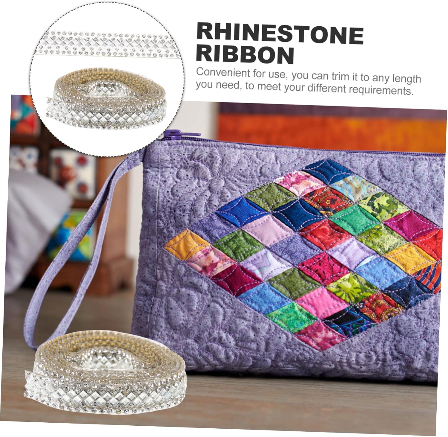 Self-Adhesive Rhinestone Ribbon for DIY Crafts and Clothing Decoration Wear-Resistant Multi-Function Costume Trim Cuttable Rhinestone Belt for Fashion Accessories