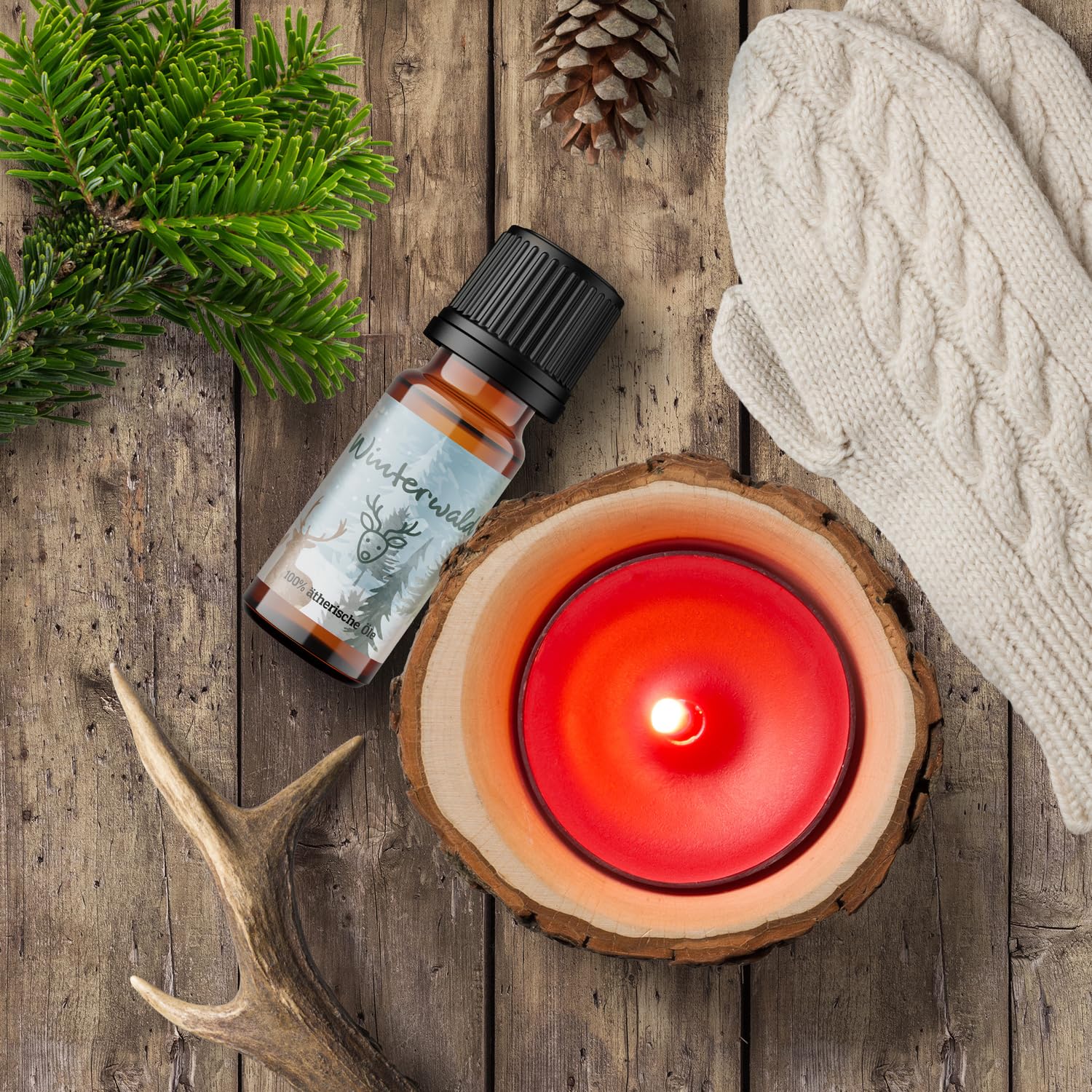 Corasol Premium Wellness Duftöl Adventskalender 2025 mit 24 ätherischen Ölen & zeitloser Duftlampe (240 ml)