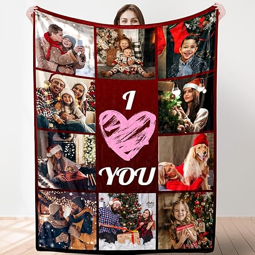 YESCUSTOM Manta de fotos personalizada con collage con mis propias fotos, manta personalizada para él y ella, manta personalizada hecha en Estados