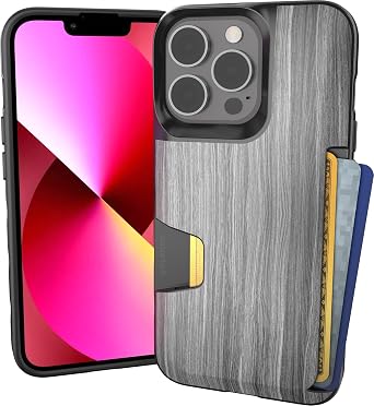 Smartish iPhone 13 Pro Wallet Case Card Holder, Wallet Slayer V1, Woodgrain | Drop-Tested from 6 Feet, Holds 4 Cards + Cash, Protective & Slim, Thin & Grippy, Hidden Credit Card Slot for Apple iPhone