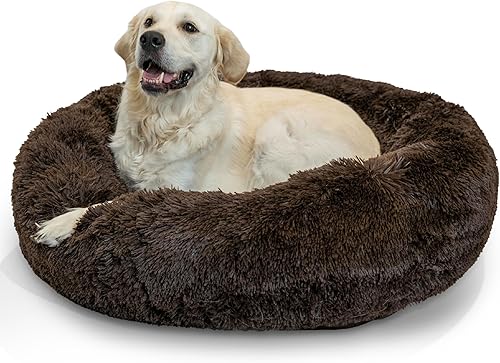 Miniatura 23 de Best Friends by Sheri - The Original Calming Donut - Cama calmante en forma de dona para perros y gatos - Pelo largo, gris, L, 36 x 36 pulgadas