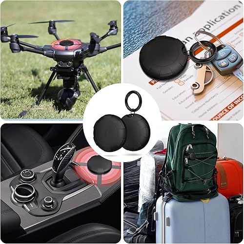 Miniatura 7 de Funda impermeable IPX8 para Airtag, paquete de 2 llaveros de cubierta completa con adhesivo 3M para collar de perro, equipaje