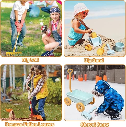 Miniatura 5 de Mostop Juego de herramientas de jardinería para niños, juego de jardinería para niños, juguetes de excavación de granja al aire libre con