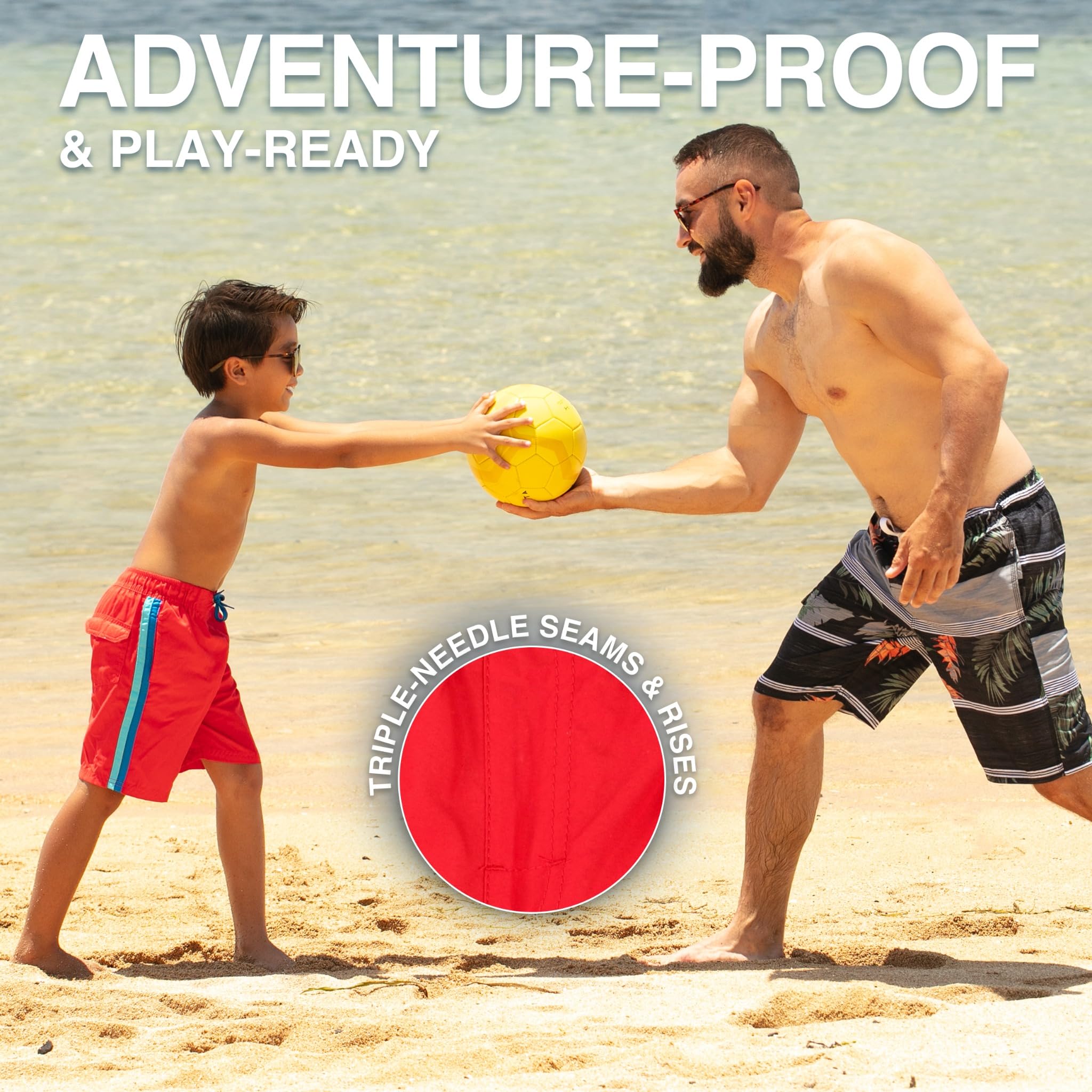Kanu Surf Reflection Quick Dry UPF 50+ Beach Swim Trunk Costume a Pantaloncino, Tivoli Red, L Bambino