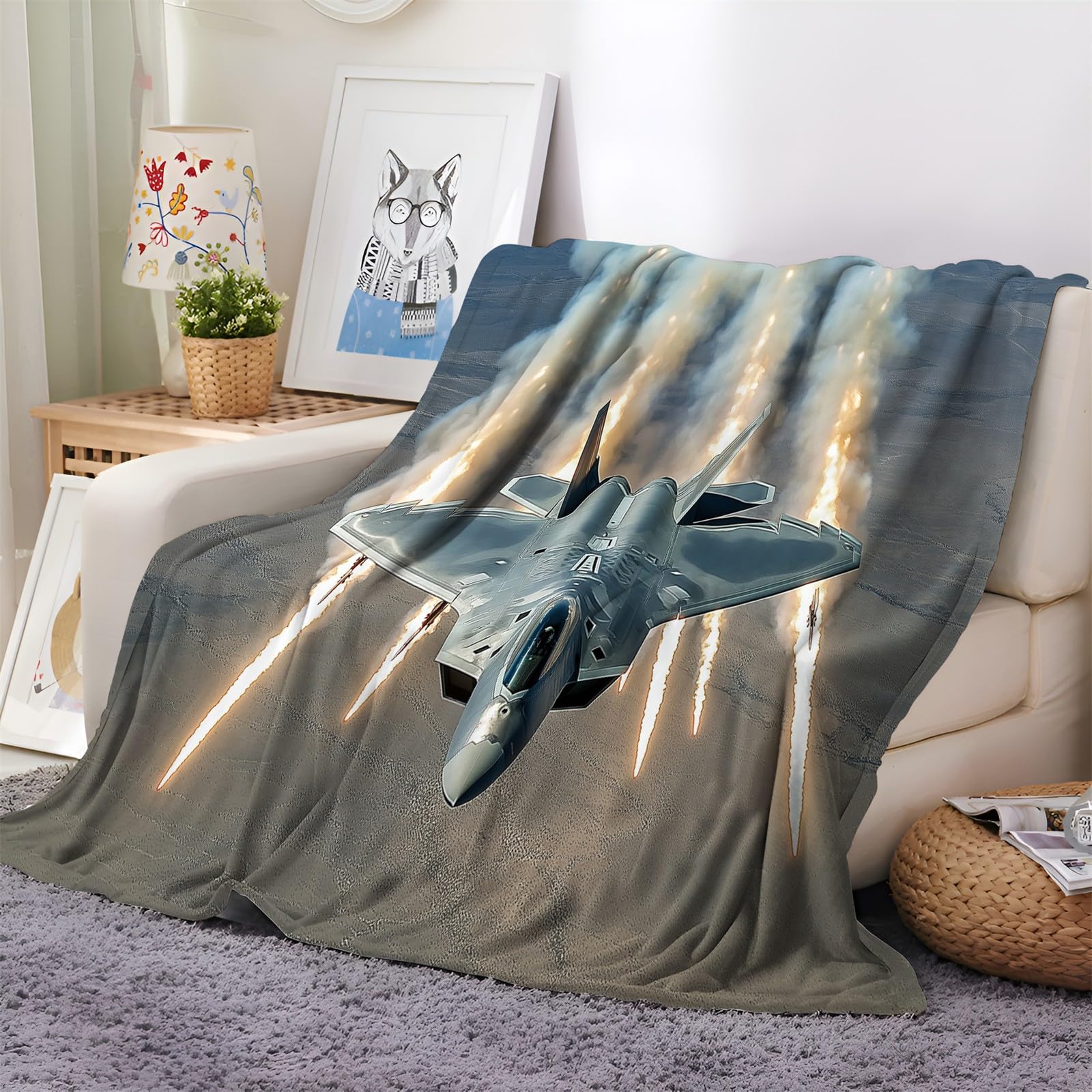 Plaid canapé polaire 150x200 cm avec voiture de sport noire en microflanelle chaude